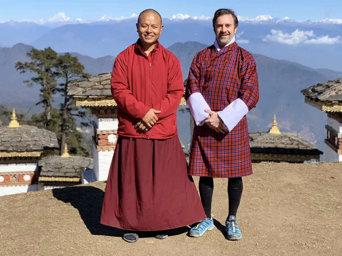 Pierre Lapoujade avec Pema au Bhoutan